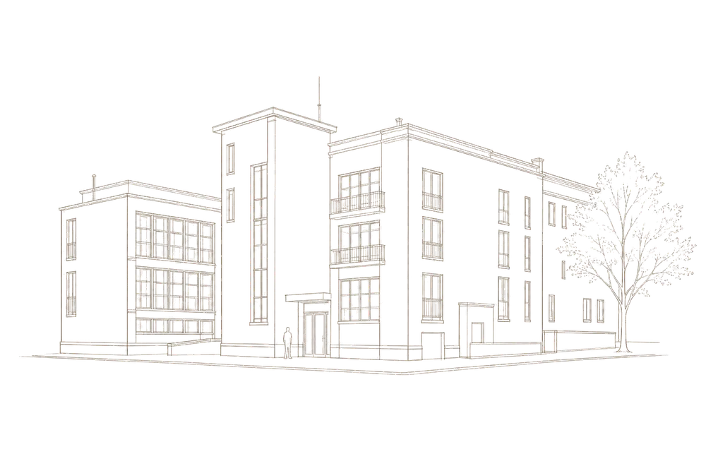 Illustration architecturale d’un bâtiment rénové à Marseille