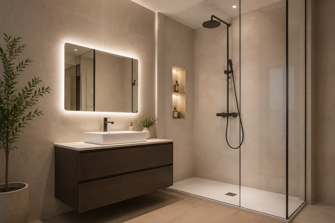 Illustration d’une salle de bain après rénovation